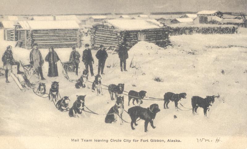  Mail team leaving Circle City for Ft. Gibson, Alaska, c.1900