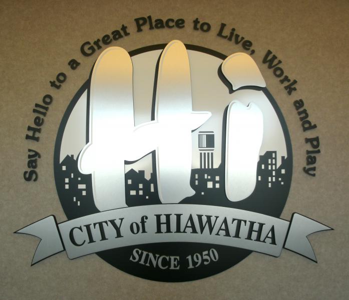  Wall plaque of Hiawatha Iowa seal