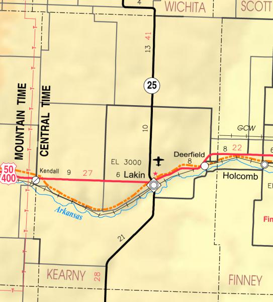  Map of Kearny Co, Ks, U S A