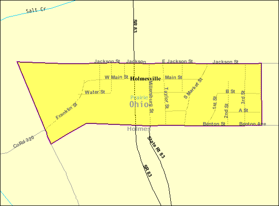  Detailed map of Holmesville, Ohio