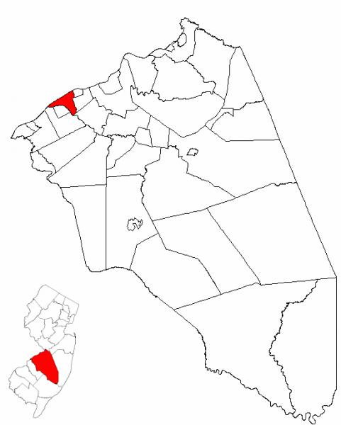  Map of Burlington County highlighting Delanco Township
