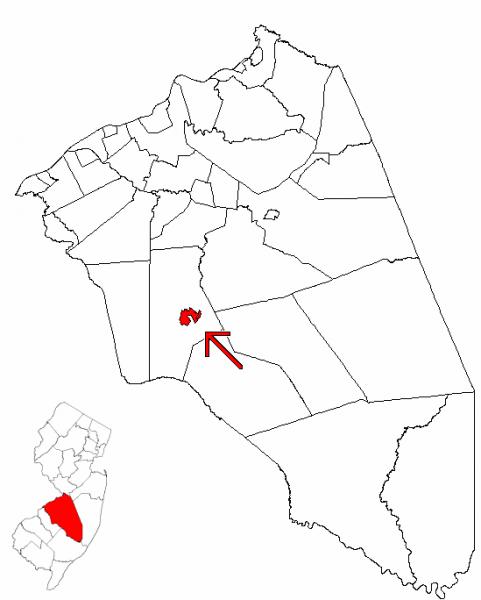  Map of Burlington County highlighting Medford Lakes