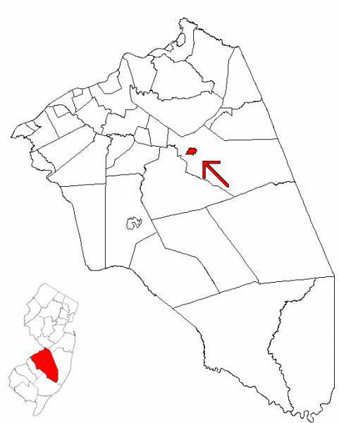  Map of Burlington County highlighting Pemberton