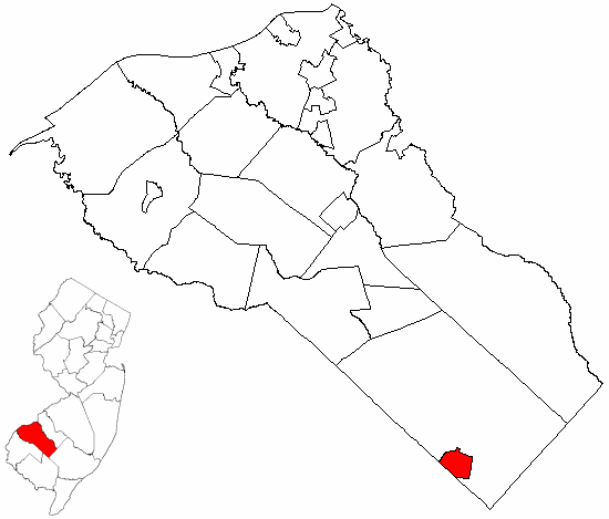  Map of Gloucester County highlighting Newfield Borough