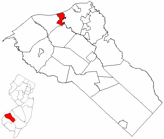  Map of Gloucester County highlighting Paulsboro Borough