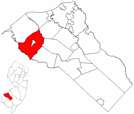  Map of Gloucester County highlighting Woolwich Township