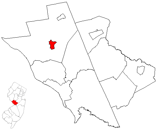  Map of Mercer County highlighting Pennington Borough