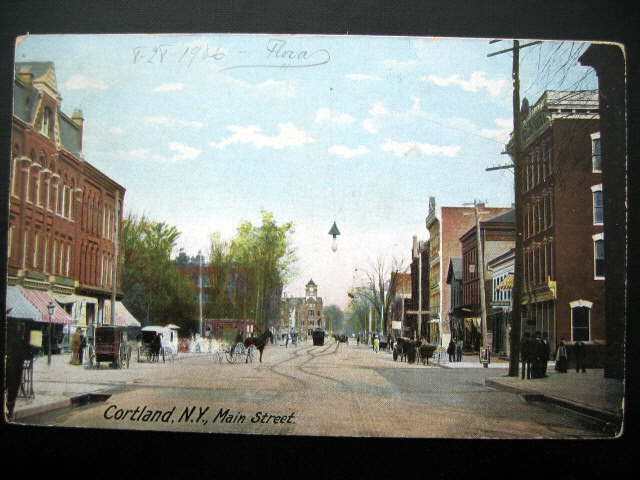  Postcard Cortland N Y Main St1906