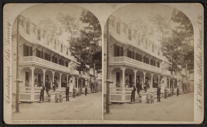  View on Simpson Avenue, Chautauqua, N. Y, by Walker, L. E., 1826-1916
