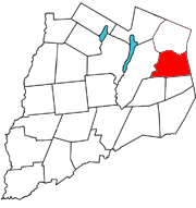  Otsego County outline map Roseboom red