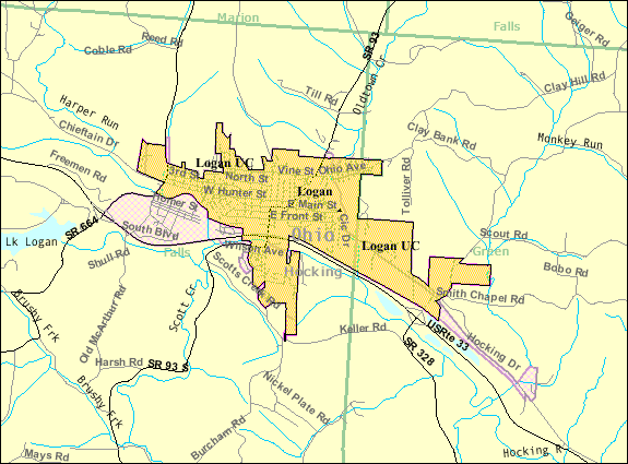  Detailed map of Logan, Ohio