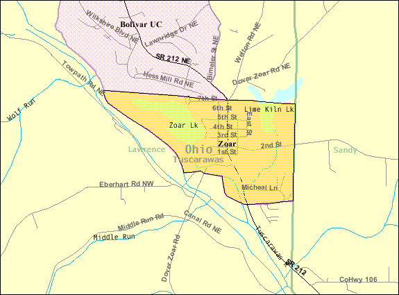  Detailed map of Zoar, Ohio