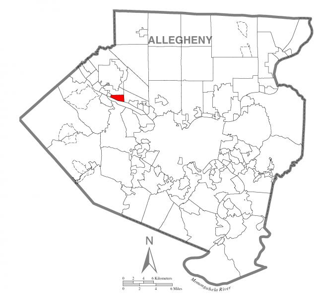  Map of Glenfield, Allegheny County, Pennsylvania Highlighted