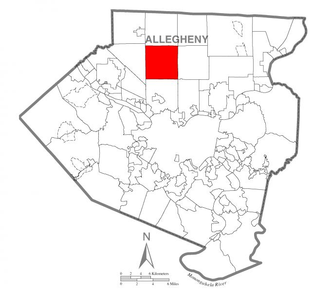 Map of Mc Candless Township, Allegheny County, Pennsylvania Highlighted