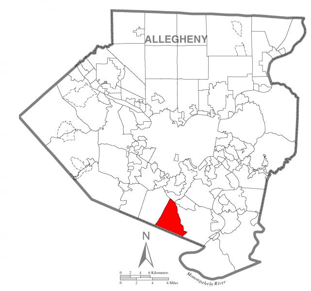  Map of South Park Township, Allegheny County, Pennsylvania Highlighted