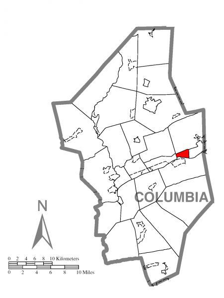  Map of Briar Creek, Columbia County, Pennsylvania Highlighted