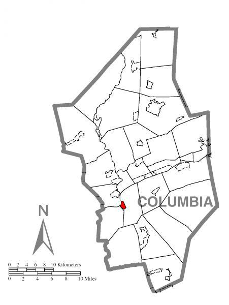  Map of Catawissa, Columbia County, Pennsylvania Highlighted