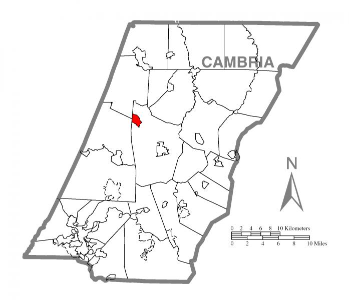  Map of Colver, Cambria County, Pennsylvania Highlighted