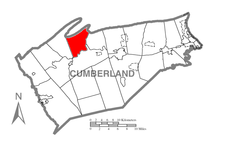  Map of Cumberland County Pennsylvania Highlighting Upper Frankford Township