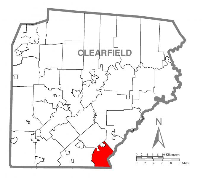  Map of Gulich Township, Clearfield County, Pennsylvania Highlighted