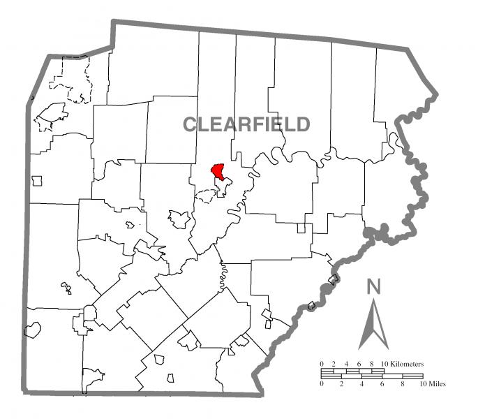  Map of Plymptonville, Clearfield County, Pennsylvania Highlighted