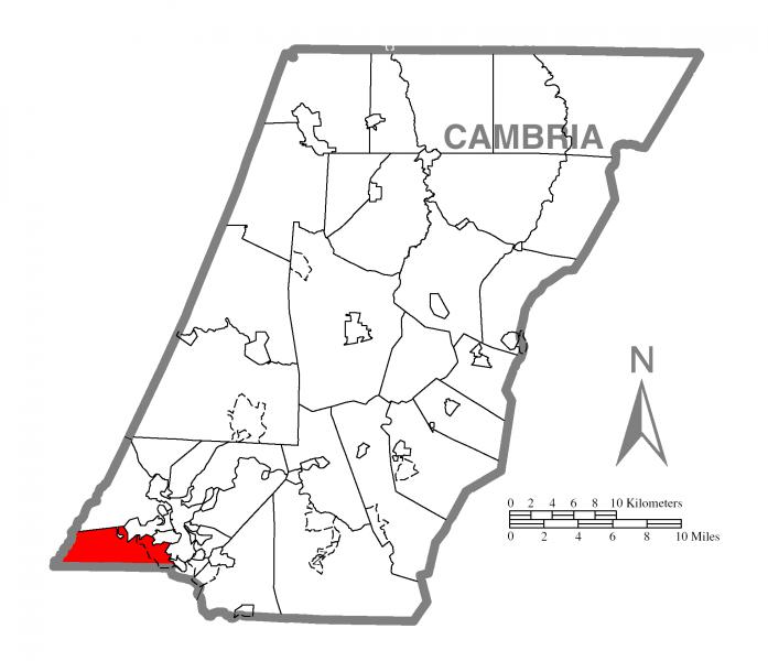  Map of Upper Yoder Township, Cambria County, Pennsylvania Highlighted