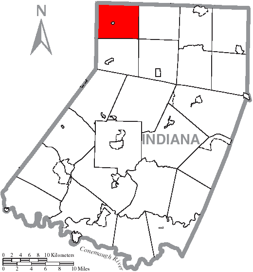  Map of Indiana County, Pennsylvania Highlighting West Mahoning Township