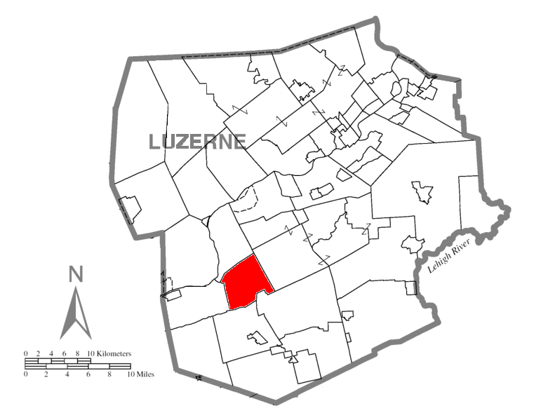  Map of Luzerne County, Pennsylvania Highlighting Hollenback Township