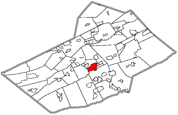  Map of Pottsville, Schuylkill County, Pennsylvania Highlighted