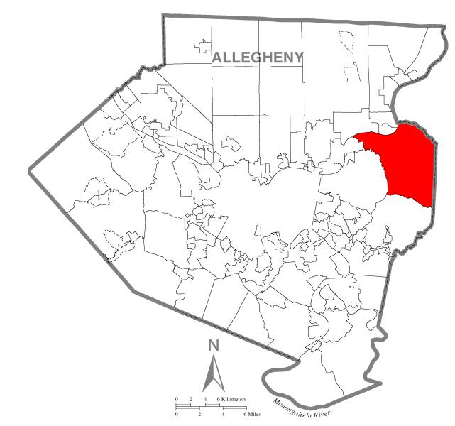  Map of Plum Township, Allegheny County, Pennsylvania Highlighted