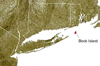  U S East Coast Map with Block Island highligting