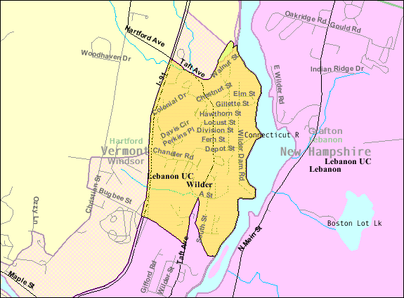  Detailed map of Wilder, Vermont